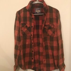 Acid Wash Flannel Shirt